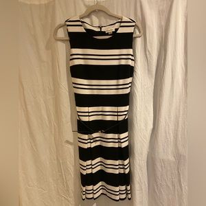 Calvin Klein black and white striped dress. Size 4